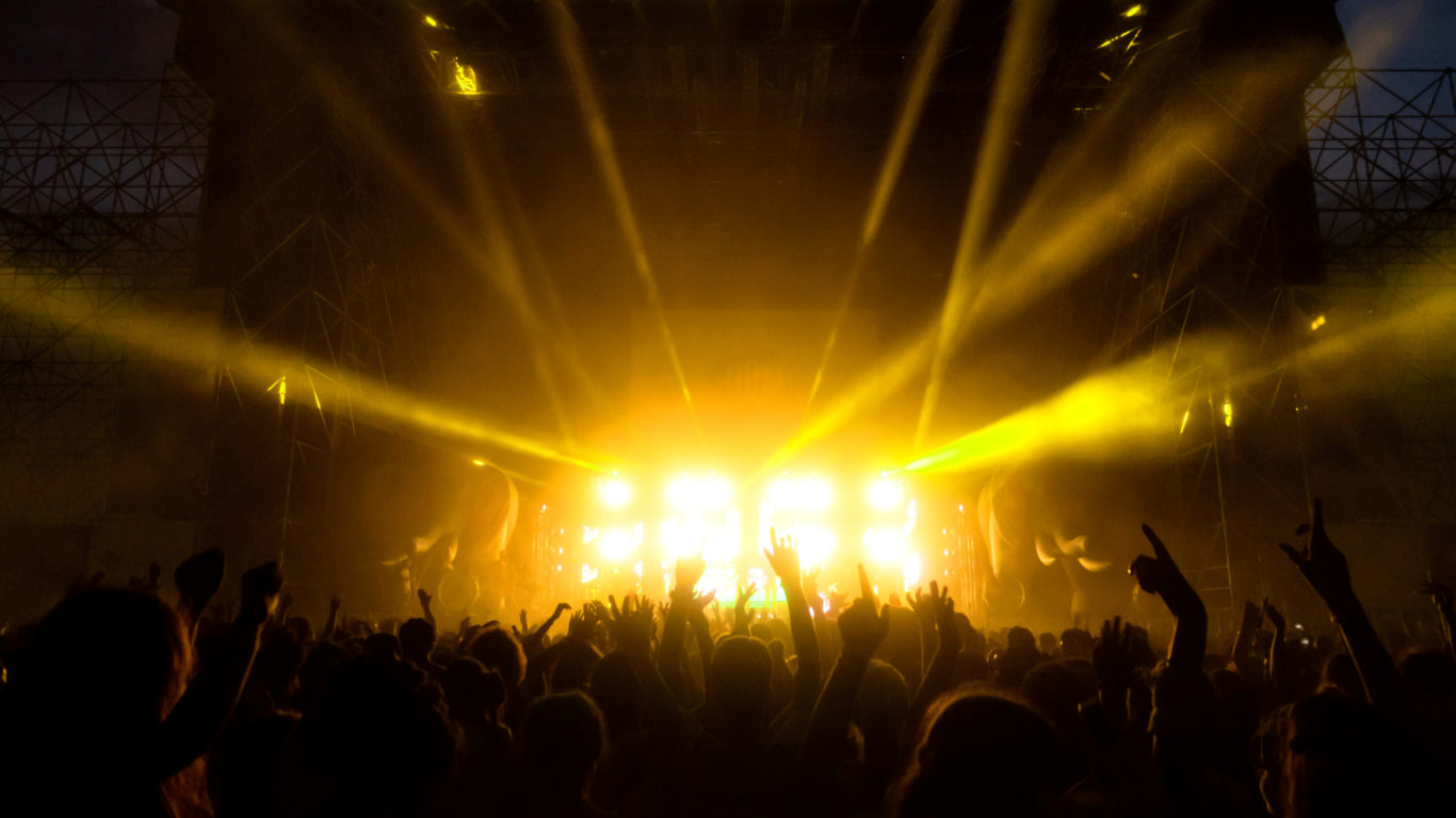 Crowd of fans at concert